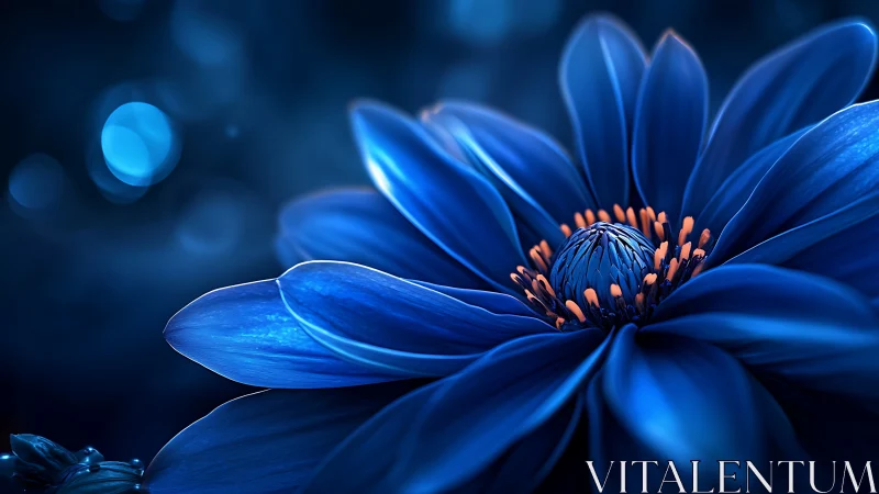 Luminous Blue Flowers Glow Against a Dreamy Night Sky