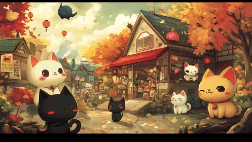 Where Kawaii Cats and Autumn Magic Converge