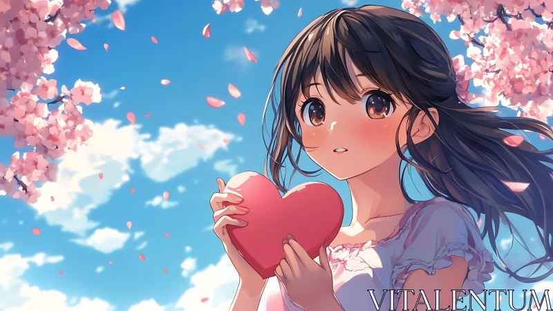 Blushing sky confides in girl cradling a quiet pink heart