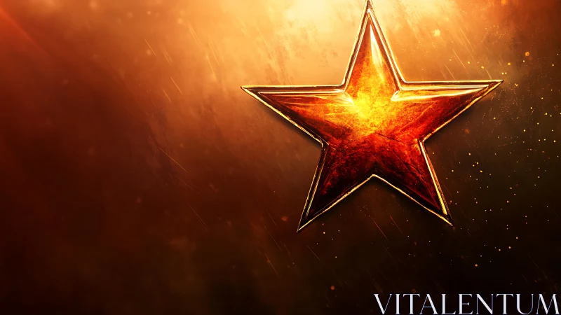 Molten ember star hangs blazing over a storm of sparks