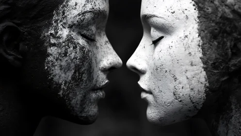 Stone Souls Mirror—Twin Visages Contemplate Eternity.