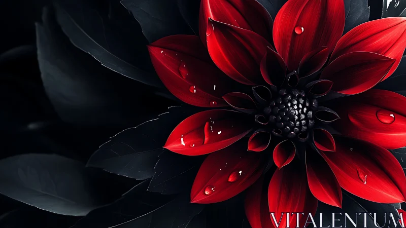 Crimson Petals Embrace the Shadows.