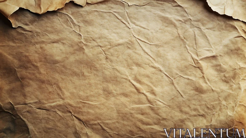Vintage crumpled kraft paper background with warm tonal depth.