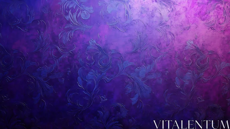 Velvet twilight wallpaper with swirling floral flourishes.
