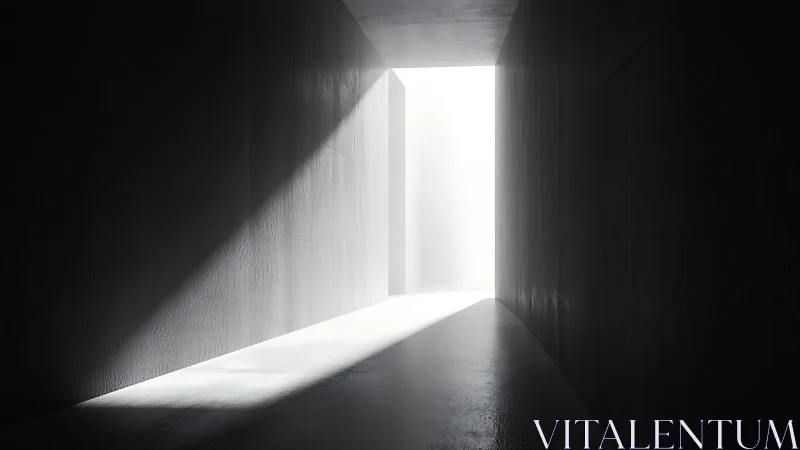Soft daylight pouring into a quiet minimalist passageway.