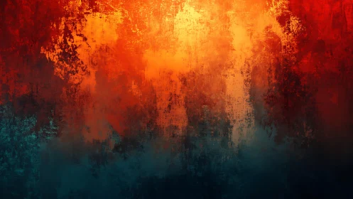 Fiery Abstract Texture with Rich Red and Blue Gradient Effect.