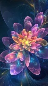 Fractal nebula blossom radiates luminous cosmic petals.