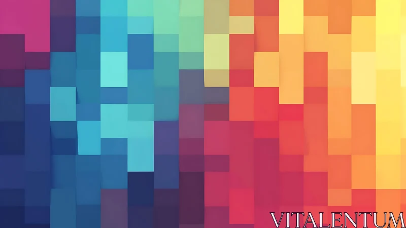 Colorful Geometric Abstract Art with Gradient Blocks Pattern.