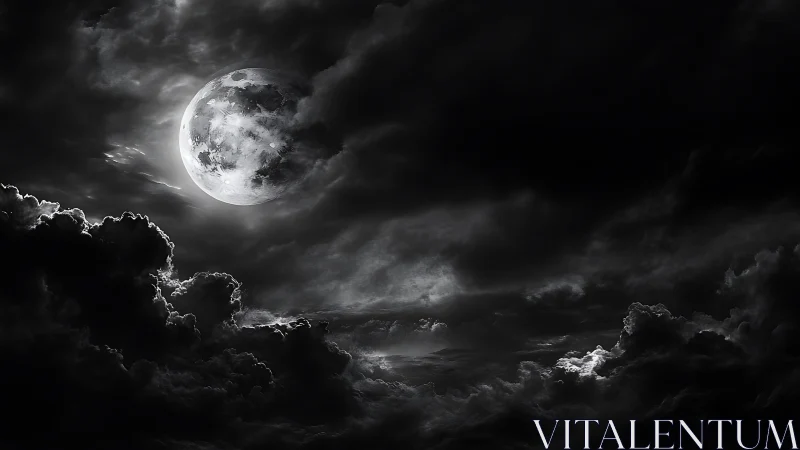 Moonlit storm clouds weaving silver pathways through night.