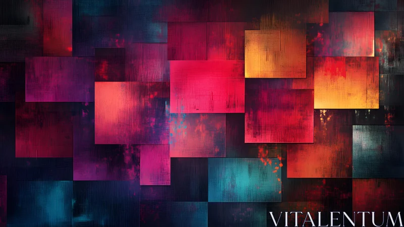Vibrant Abstract Geometric Art with Colorful Overlapping Squares.