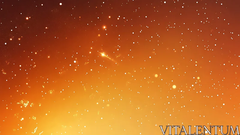 Orange gradient field with scattered light particle points.