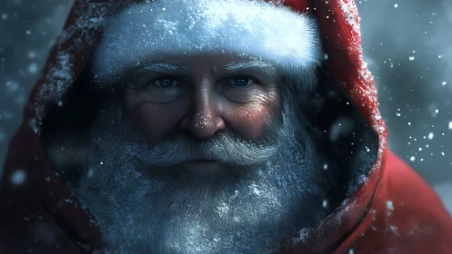 Kind-eyed winter visitor in a cozy red hooded coat.