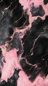 Pink and black marble texture with subtle gold veins.