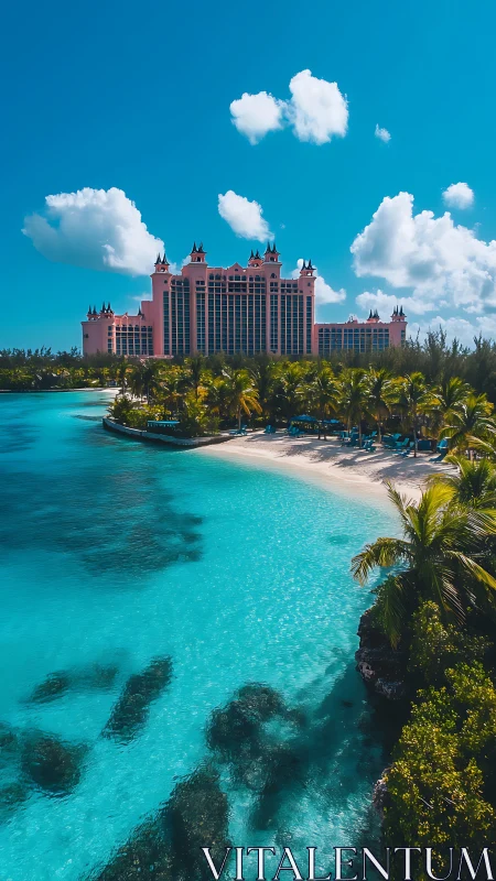 Atlantis Resort's Opulent Palace Overlooking Turquoise Lagoon.