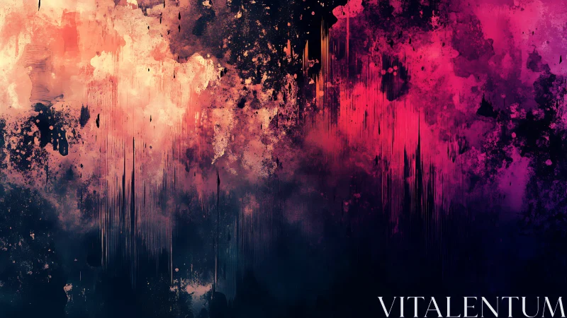 Vibrant abstract nebula dissolves into deep shadowed void