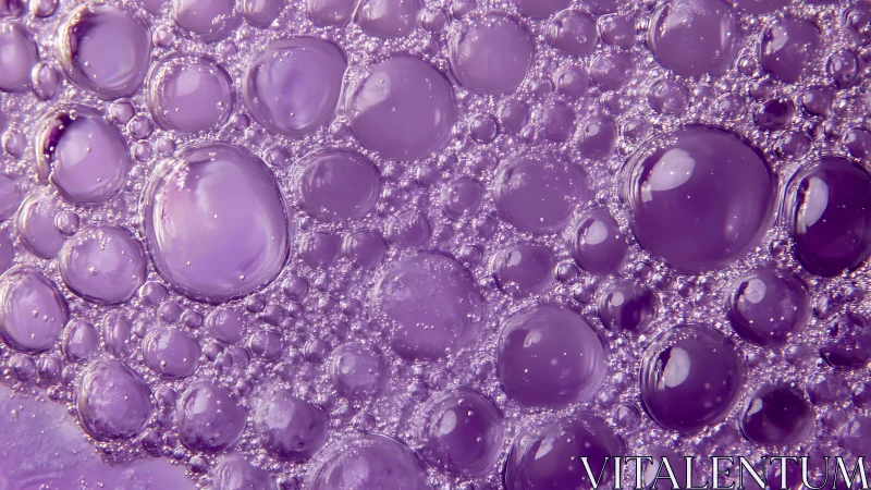 Purple spherical bubbles in dense clustered macro field.