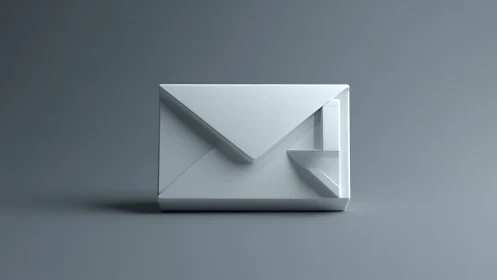 Minimalist 3D envelope icon with integrated reply arrow form.