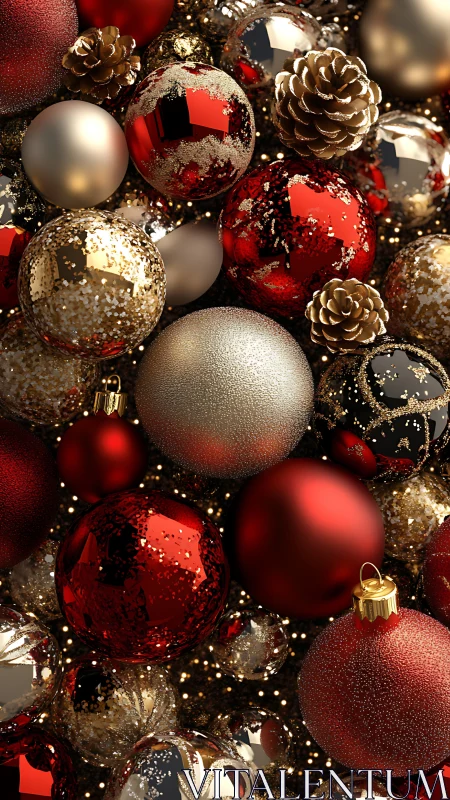 Glistening Christmas baubles create a joyful festive sparkle