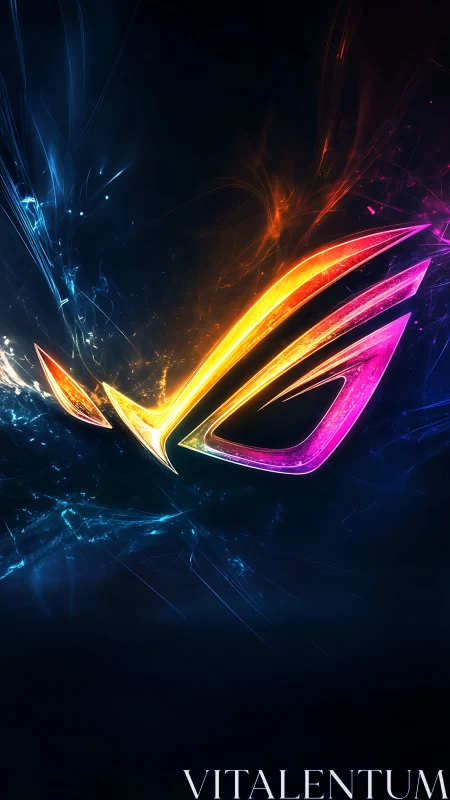 Neon flame emblem blazing across a deep cosmic night.