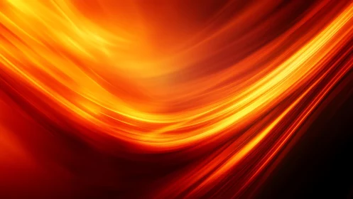Vibrant flowing orange light abstract background with dynamic curves.