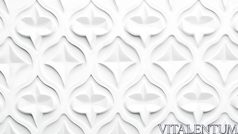 Whispering white petal tiles with sculpted geometric echoes.