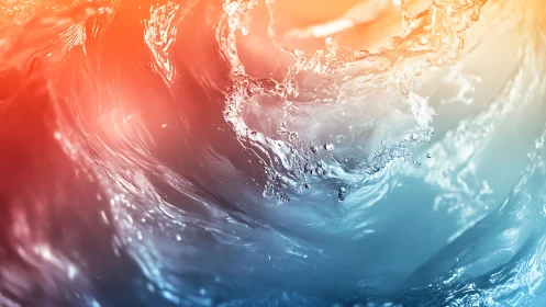 Dynamic water splash captures fluid motion in warm cool light