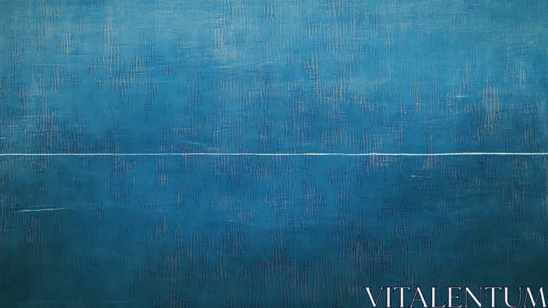 Monochrome cyan field bisected by precise linear horizon.