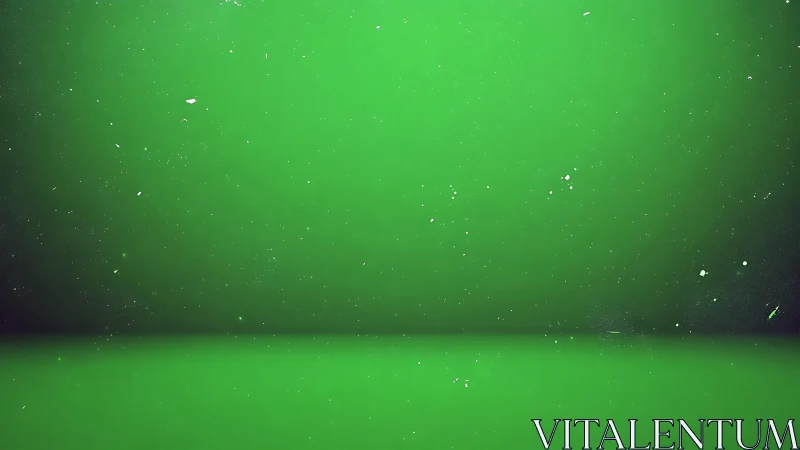 Green gradient backdrop with scattered white particle noise.