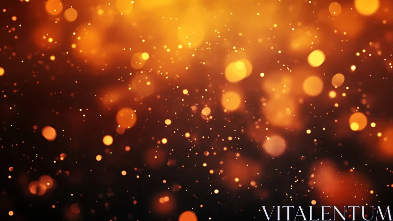 Defocused golden bokeh particles form layered luminous depth field