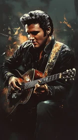 Moody digital portrait renders guitarist in cinematic chiaroscuro
