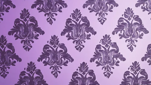 Ornate violet damask motifs on soft gradient backdrop.