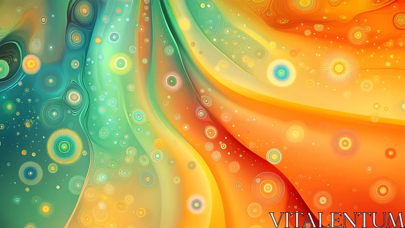 Swirling cosmic gradients glow with layered circular orbits.