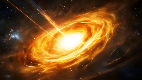 Stellar maelstrom ignites a blazing galactic vortex of fire.