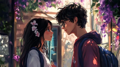 Blossom lane standoff between shy schoolyard daydreamers.