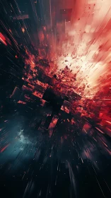 Shattered data comets streak outward from a digital supernova