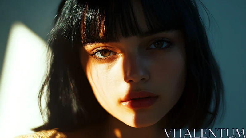 Cinematic close-up portrait in raking golden hour light
