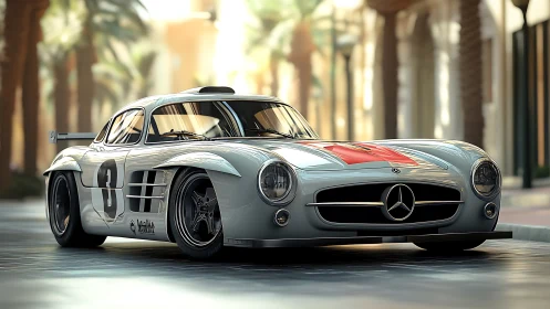 Timeless silver race car glows with polished street presence