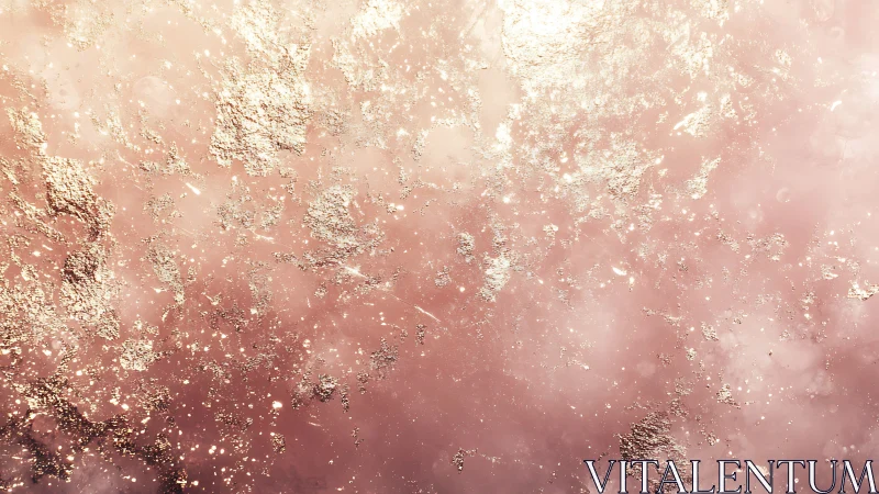 Metallic particulate texture dispersed over soft pink field