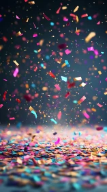 Confetti storm explodes in midair over a glittering floor.