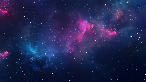 Starlit nebula drifts softly through a deep night sky