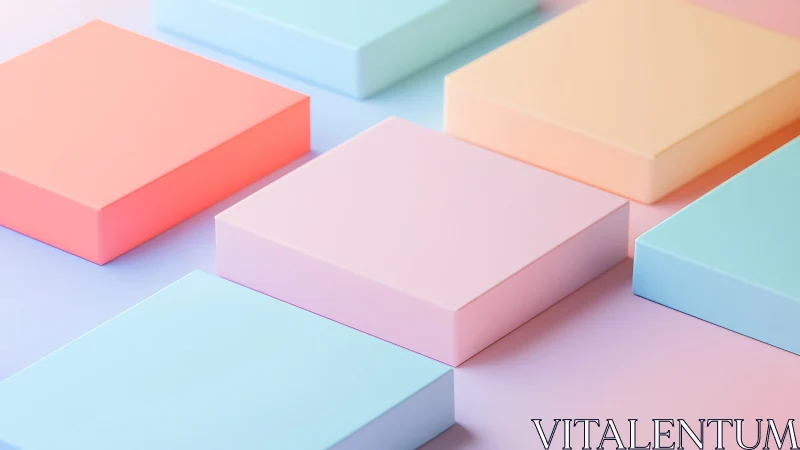 Pastel gift boxes resting in a soft geometric daydream.