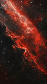 Ionized red nebula ridge stretches diagonally through dense starfield