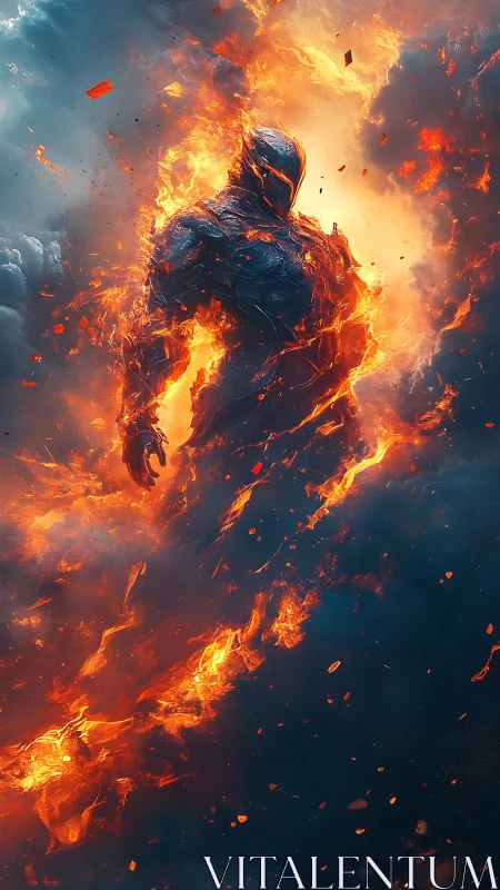 Armored humanoid figure formed from fire and molten lava.