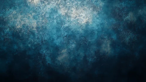 Deep teal textured haze evokes abstract oceanic depths.