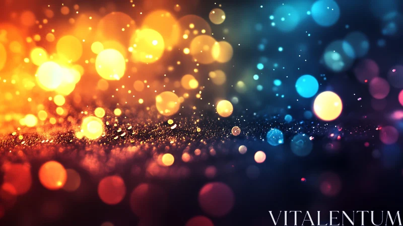 Vibrant abstract bokeh lights in warm and cool color gradients.