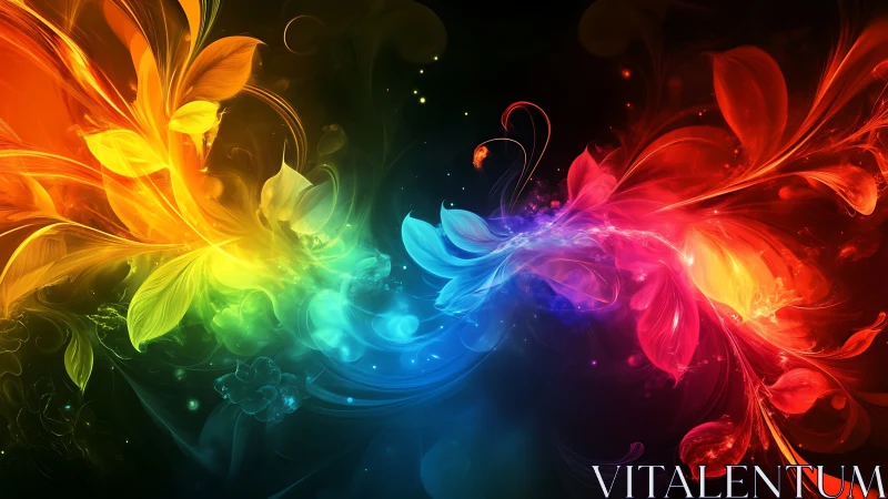 Vibrant abstract floral energy in full rainbow spectrum.