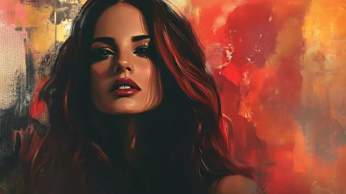 Flame-lit muse rises through molten strokes and whispered brushwork.