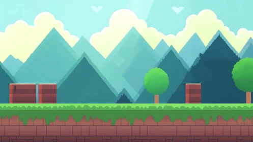 Playful platform landscape invites lighthearted adventure