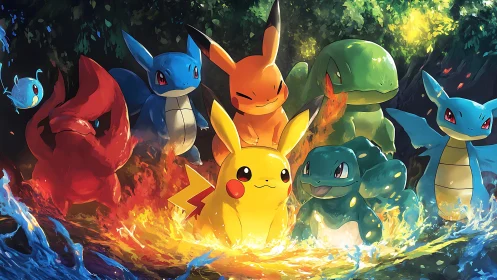 Elemental starters gather as fire, leaf and tide collide