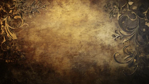 Vintage brown background with ornamental floral corners.